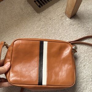 Clare V Midi Sac Natural with stripes